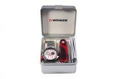 Набор наручные часы Wenger 70797 Battalion Chrono Sport и нож  Evogrip 1.18.09.821