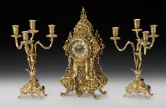 Набор Virtus .Часы настольные D.Fernando(5160)+пара канделябров D.Juan(4052) на 4 свечи.