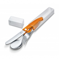 Набор кухонний из 3-х предметов "Victorinox" SwissClassic Table Set  с оранжевыми ручками в жестком 