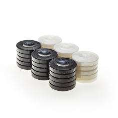 Набор перламутровых бело-черных фишек для игры в нарды Manopoulos, 400 г, 30 шт (PR1BLA)